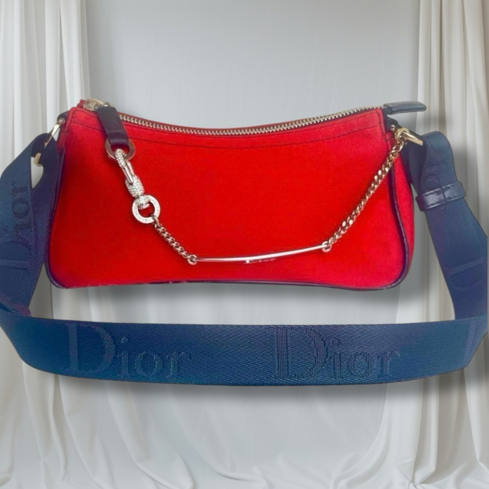 CHRISTIAN DIOR Red Silk Jersey Crystal Hardcore Bag RARE VINTAGE GALLIANO ERA - Picture 16 of 17